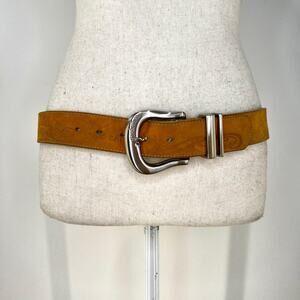 Timberland Embossed Nubuck Leather Belt Tan 32 Waist Cowboy